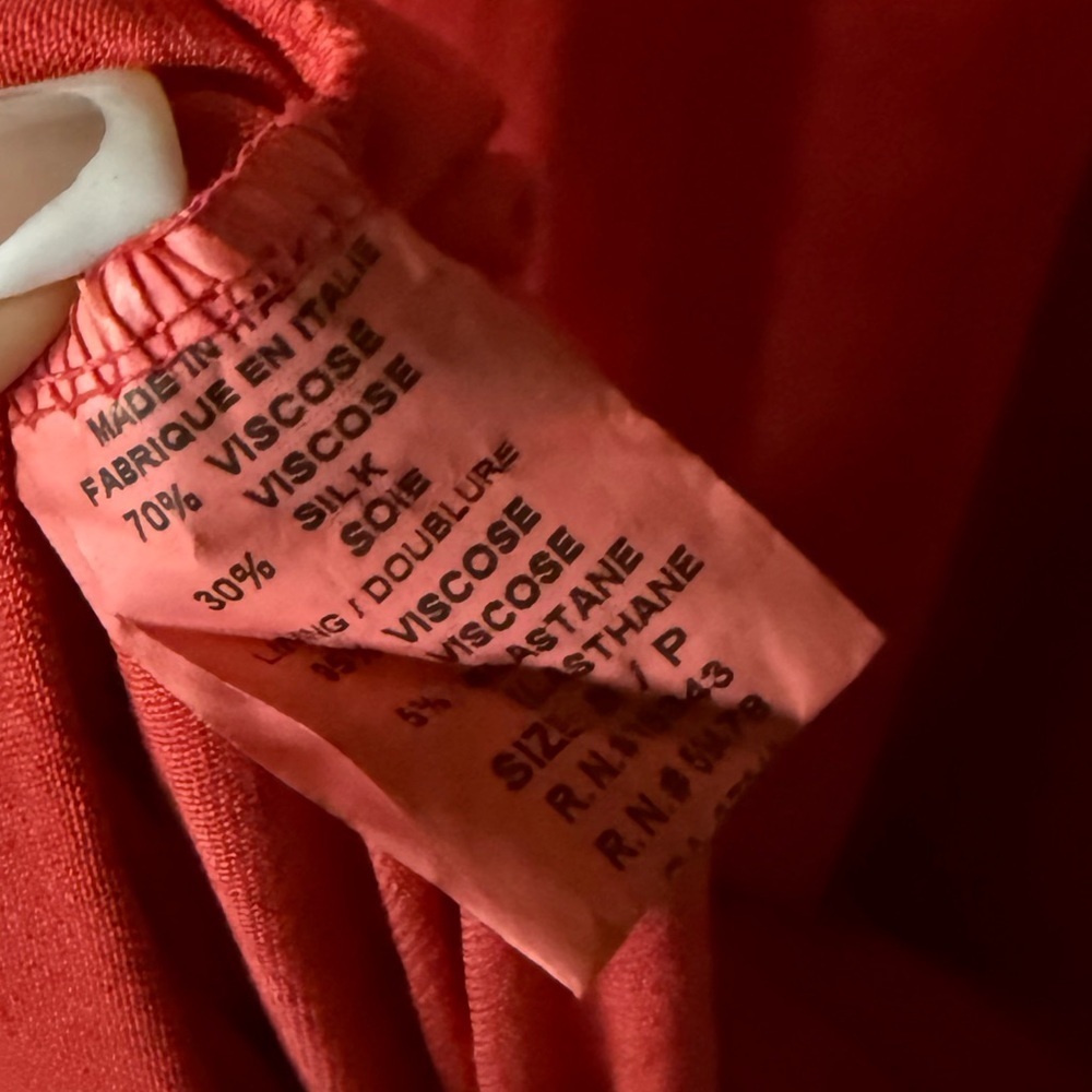 Bellambra Silk Blend NEW Italian Red Midi Dress Event Vacation Luxe Feminine S - Picture 4 of 7